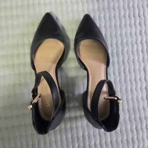 Michael Kors Black Heels with Gold Buckle